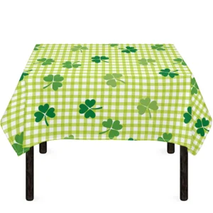 St. Patrick's Day Buffalo Plaid Print Tablecloth Kitchen Home Decor