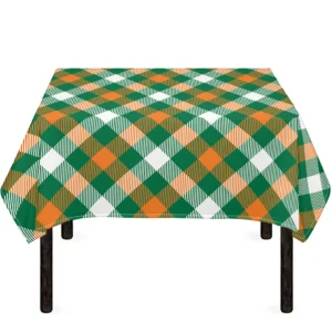 St. Patrick's Day Plaid Pattern Print Tablecloth Kitchen Home Decor