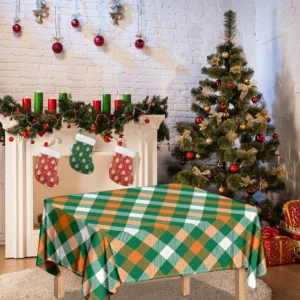 St. Patrick's Day Plaid Pattern Print Tablecloth Kitchen Home Decor