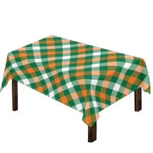 St. Patrick's Day Plaid Pattern Print Tablecloth Kitchen Home Decor