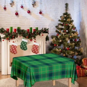 St. Patrick's Day Scottish Plaid Print Tablecloth Kitchen Home Decor