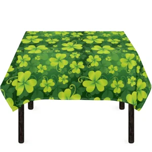 St. Patrick's Day Shamrock Pattern Print Tablecloth Kitchen Home Decor