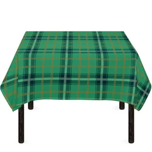 St. Patrick's Day Tartan Pattern Print Tablecloth Kitchen Home Decor