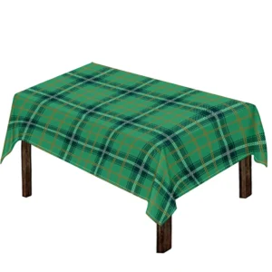 St. Patrick's Day Tartan Pattern Print Tablecloth Kitchen Home Decor