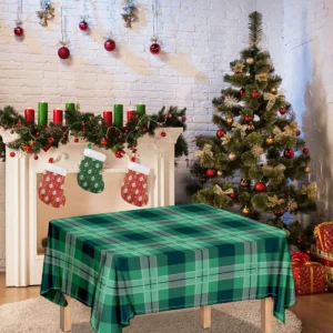 St. Patrick's Day Tartan Print Tablecloth Kitchen Home Decor