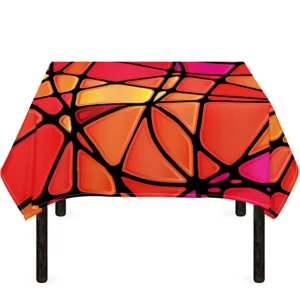 Stained Glass Mosaic Pattern Print Tablecloth Kitchen Home Decor