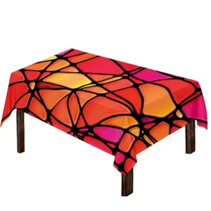 Stained Glass Mosaic Pattern Print Tablecloth Kitchen Home Decor