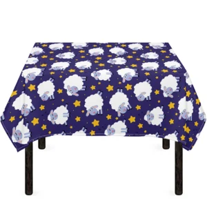 Star And Sheep Pattern Print Tablecloth Kitchen Home Decor