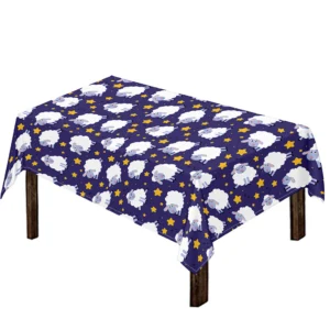 Star And Sheep Pattern Print Tablecloth Kitchen Home Decor