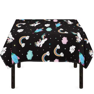Star Space Unicorn Pattern Print Tablecloth Kitchen Home Decor
