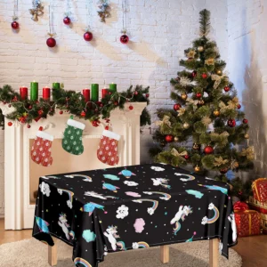 Star Space Unicorn Pattern Print Tablecloth Kitchen Home Decor