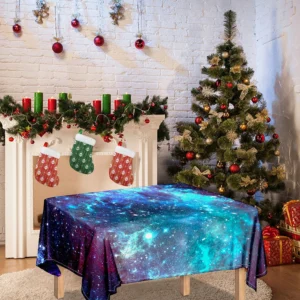 Starfield Nebula Galaxy Space Print Tablecloth Kitchen Home Decor
