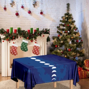 Starry Sky Lunar Phase Print Tablecloth Kitchen Home Decor