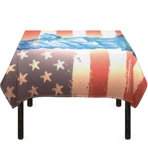 Statue of Liberty USA Flag Print Tablecloth Kitchen Home Decor
