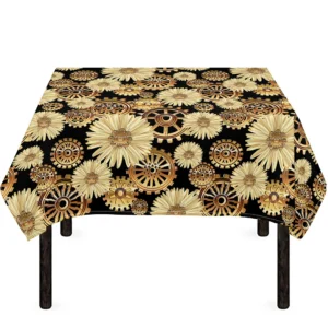 Steampunk Chamomile Pattern Print Tablecloth Kitchen Home Decor