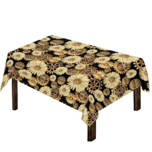 Steampunk Chamomile Pattern Print Tablecloth Kitchen Home Decor