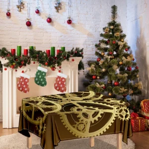 Steampunk Cogwheels Print Tablecloth Kitchen Home Decor