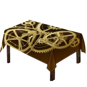 Steampunk Cogwheels Print Tablecloth Kitchen Home Decor
