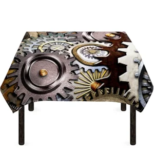 Steampunk Gears And Cogs Print Tablecloth Kitchen Home Decor