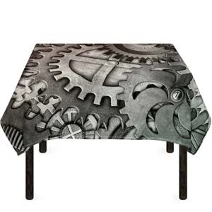 Steampunk Metal Gears Print Tablecloth Kitchen Home Decor