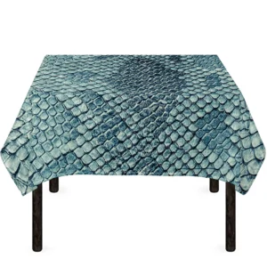Steel Blue Snakeskin Print Tablecloth Kitchen Home Decor
