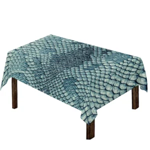 Steel Blue Snakeskin Print Tablecloth Kitchen Home Decor