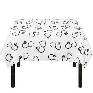 Stethoscope Sign Pattern Print Tablecloth Kitchen Home Decor