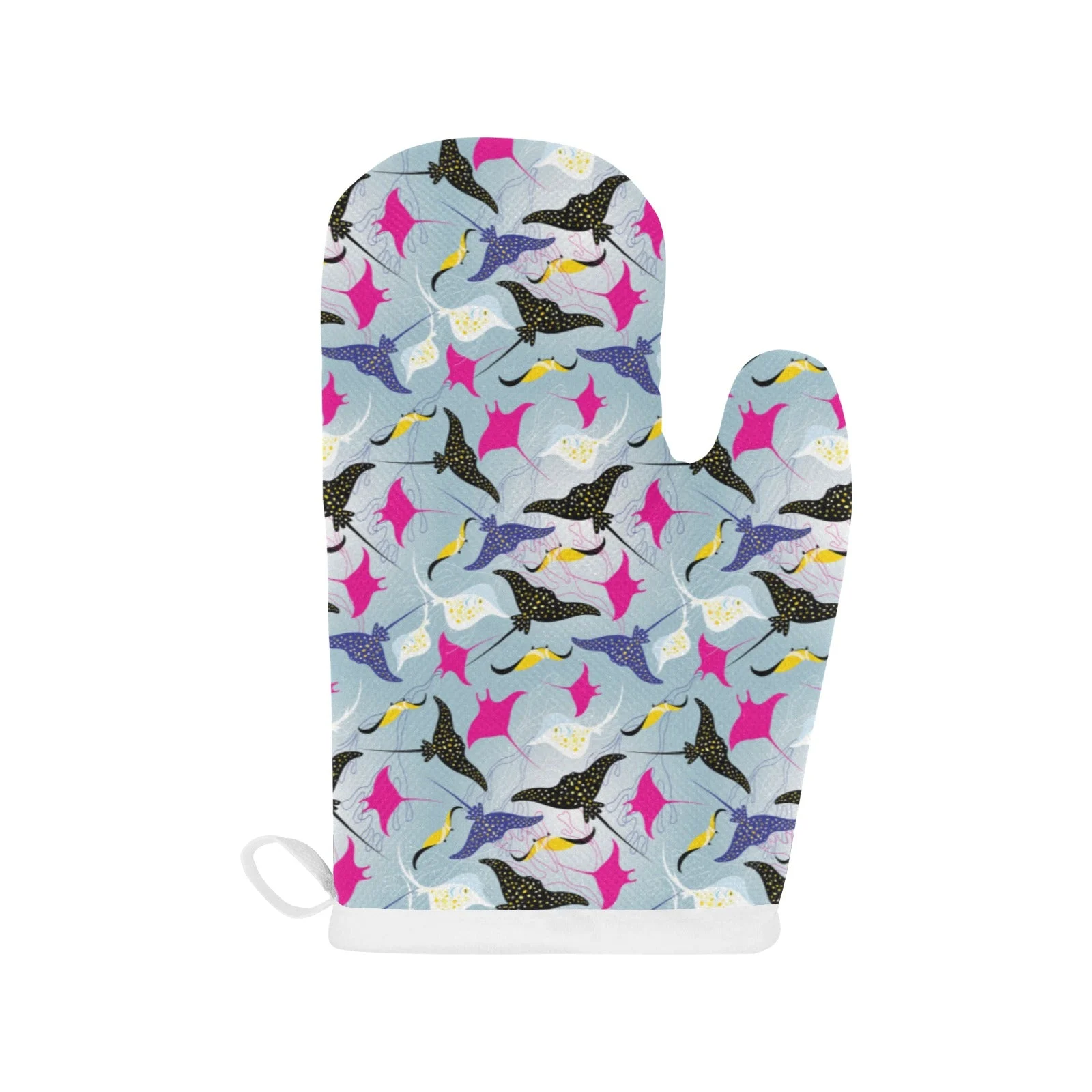 Stingray Pattern Print Design 01 Heat Resistant Oven Mitts & Pot Holders Set Stingray Pattern Print Design 01 Heat Resistant Oven Mitts & Pot Holders Set