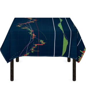 Stock Candlestick And Indicators Print Tablecloth Kitchen Home Decor