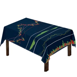 Stock Candlestick And Indicators Print Tablecloth Kitchen Home Decor