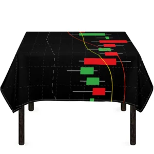 Stock Market Candlestick Print Tablecloth Kitchen Home Decor