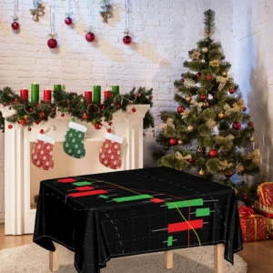 Stock Market Candlestick Print Tablecloth Kitchen Home Decor