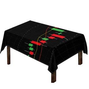 Stock Market Candlestick Print Tablecloth Kitchen Home Decor