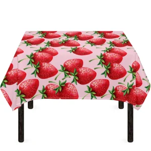 Strawberry Fruit Pattern Print Tablecloth Kitchen Home Decor