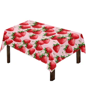 Strawberry Fruit Pattern Print Tablecloth Kitchen Home Decor