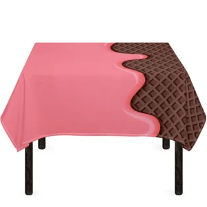 Strawberry Ice Cream Melted Print Tablecloth Kitchen Home Decor