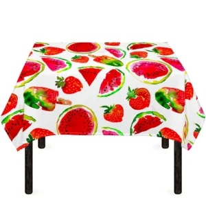 Summer Fruits Watermelon Pattern Print Tablecloth Kitchen Home Decor