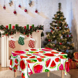 Summer Fruits Watermelon Pattern Print Tablecloth Kitchen Home Decor
