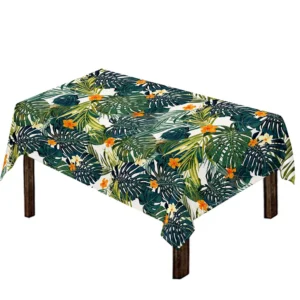 Summer Hawaiian Leaves Pattern Print Tablecloth Kitchen Home Decor