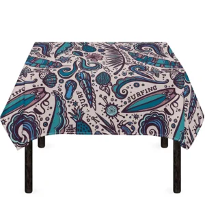 Summer Surfing Pattern Print Tablecloth Kitchen Home Decor