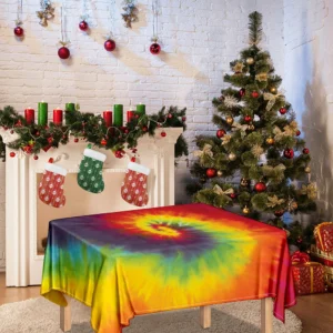 Summer Tie Dye Print Tablecloth Kitchen Home Decor