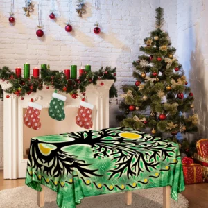 Sun And Moon Yggdrasil Print Tablecloth Kitchen Home Decor