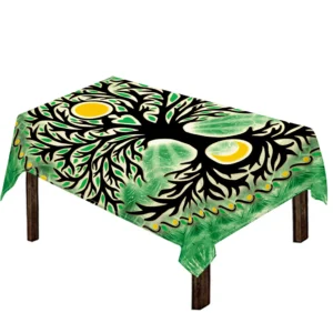 Sun And Moon Yggdrasil Print Tablecloth Kitchen Home Decor