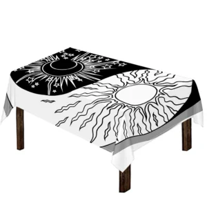 Sun And Moon Yin Yang Print Tablecloth Kitchen Home Decor