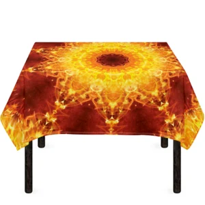 Sun Fire Kaleidoscope Print Tablecloth Kitchen Home Decor