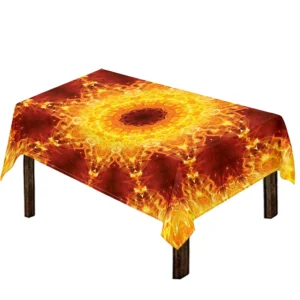 Sun Fire Kaleidoscope Print Tablecloth Kitchen Home Decor