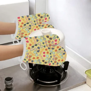 Sun Glasses Pattern Print Design 05 Heat Resistant Oven Mitts & Pot Holders Set