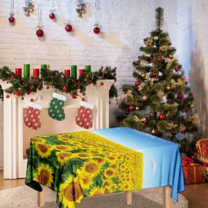 Sunflower Field Print Tablecloth Kitchen Home Decor