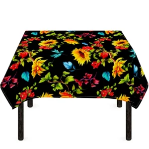 Sunflower Floral Pattern Print Tablecloth Kitchen Home Decor