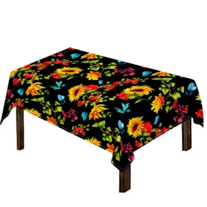 Sunflower Floral Pattern Print Tablecloth Kitchen Home Decor